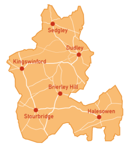 Map of Dudley Borough